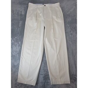 Vintage Tommy Hilfiger Pants Men's 36x32‎ Beige Pleated Crest Y2K Khaki